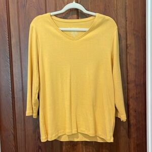 Long sleeve basic tee from CHICOS color is mustard yellow size 2